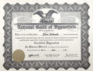Zertifikat für Hypnose